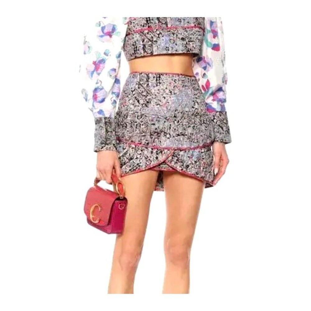 Isabel Marant Women's Mini Skirt EU 34 US 2 Patchwork Quilted Ruffle "Fanulia"